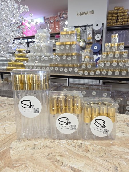 تقسيمات عطور زجاجية مع غطاء ذهبي